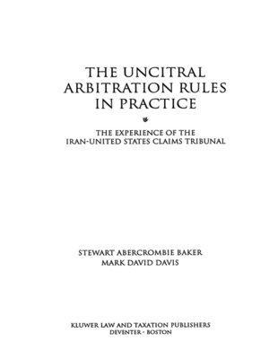 cover image of The UNCITRAL Arbitration Rules in Practice